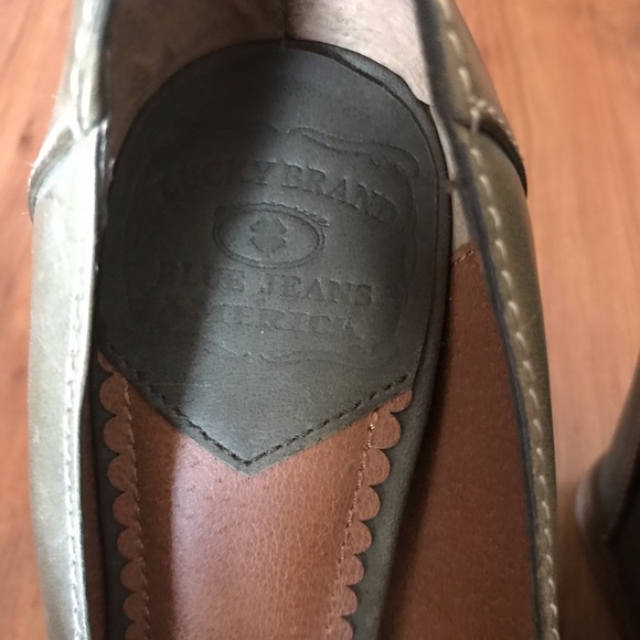 Lucky brand shoes size 6 olive leather platform - Picture 5 of 7